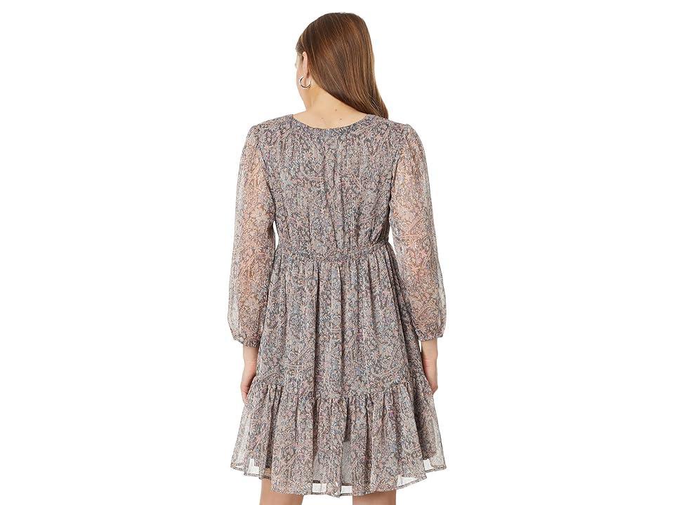 Lucky Brand Printed Chiffon Mini Dress (Misty Rose Paisley) Women's Dress Product Image