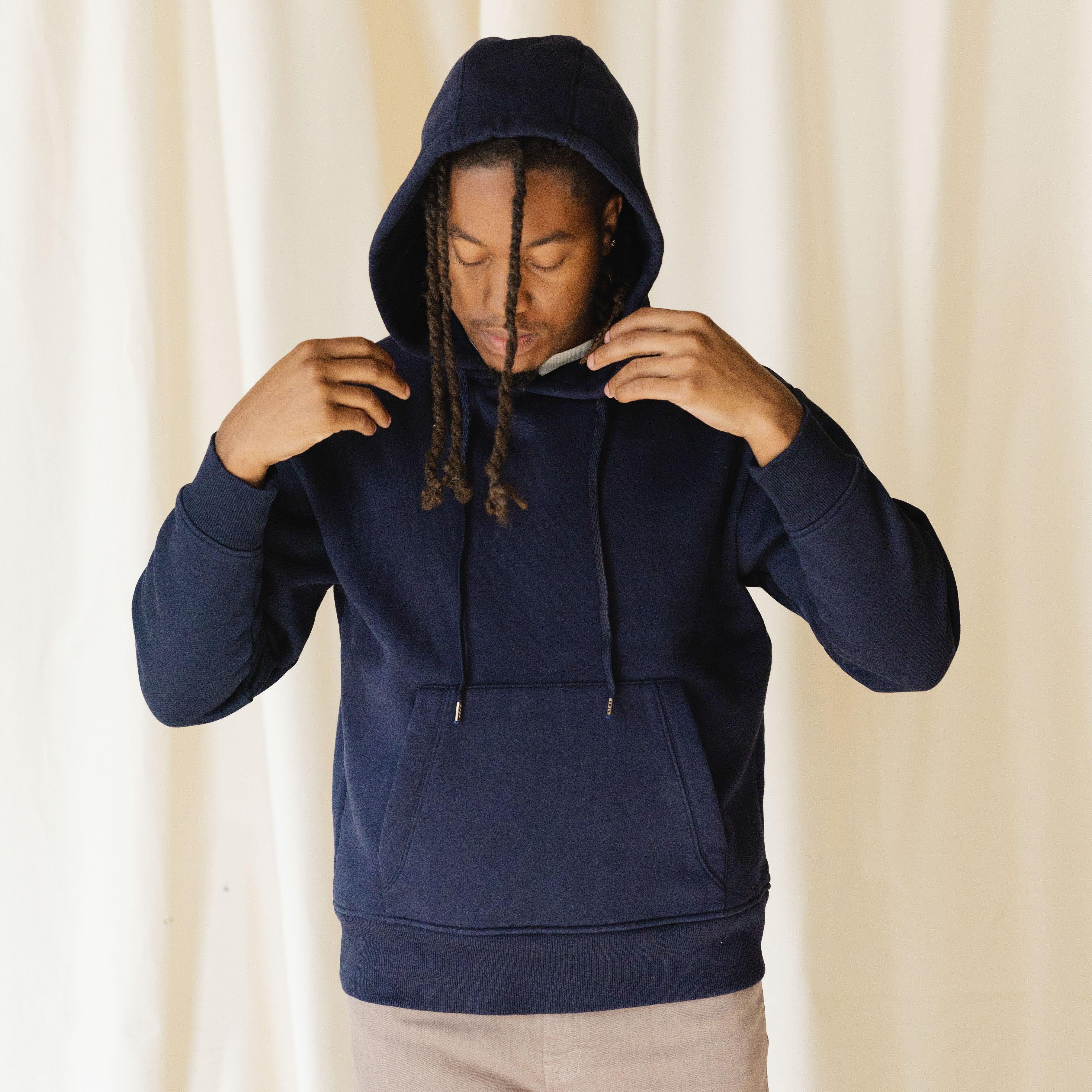 Solid Hooded Sweatshirt Male Product Image