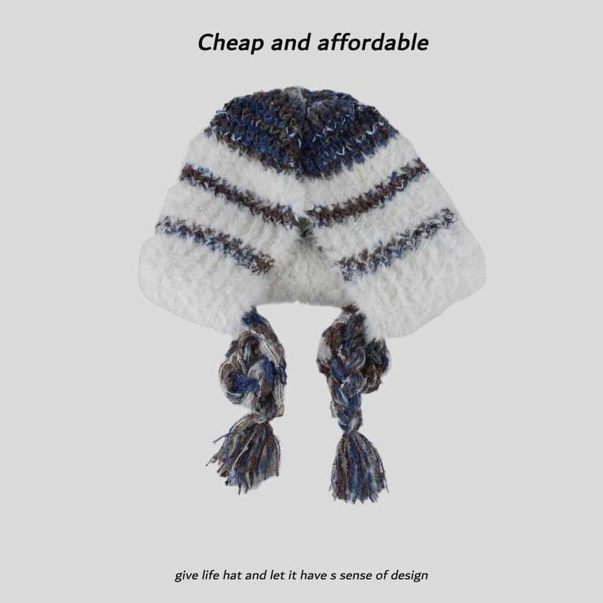 Striped Knit Trapper Hat Product Image