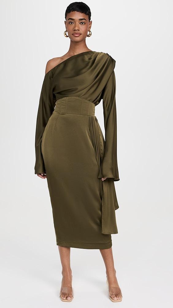 Andrea Iyamah Ido Drape Midi Skirt | Shopbop Product Image