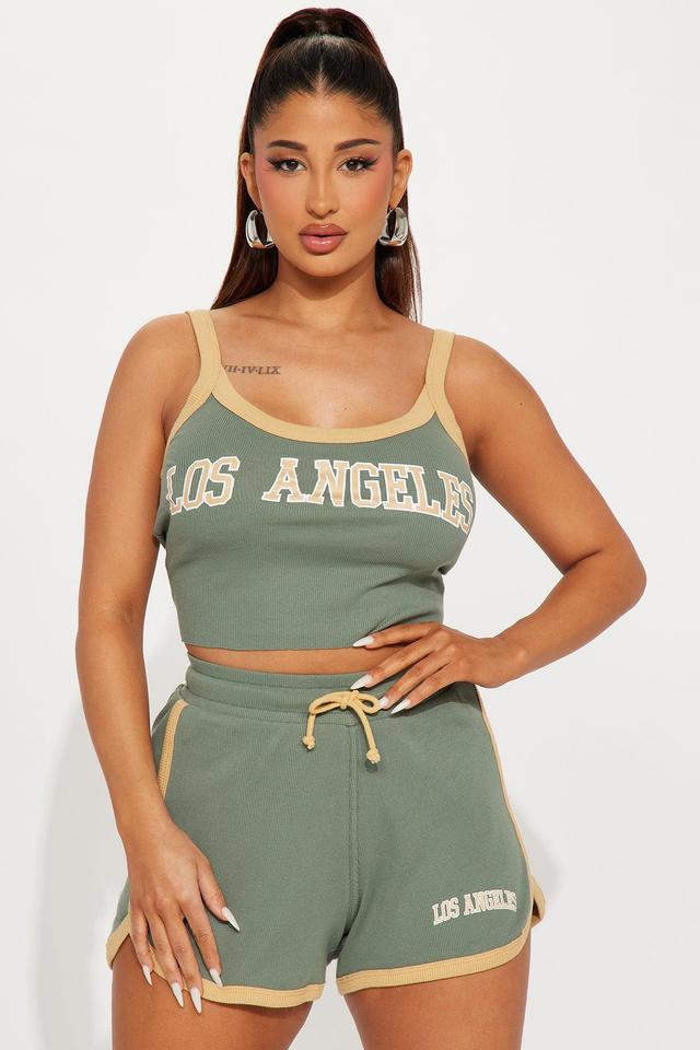 Los Angeles Baddie Short Set - Sage Product Image