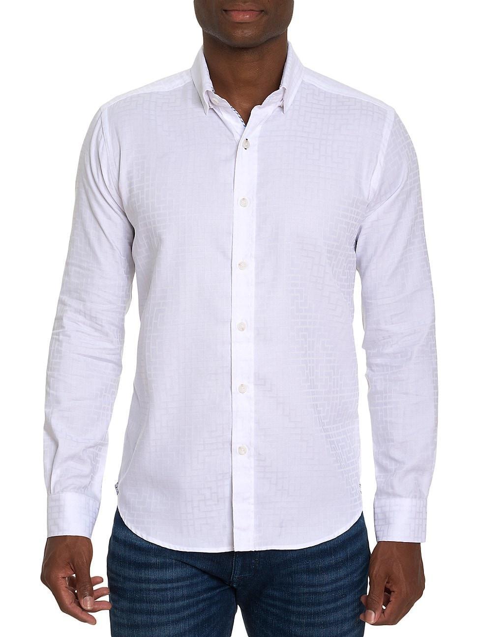 Mens Amory Geometric Button-Front Shirt Product Image