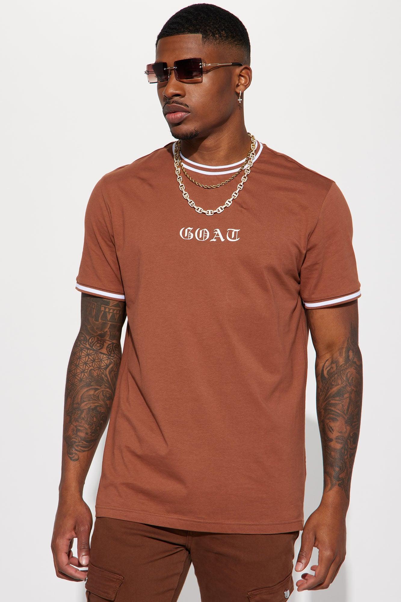 GOAT Old English Short Sleeve Tee - Brown Product Image