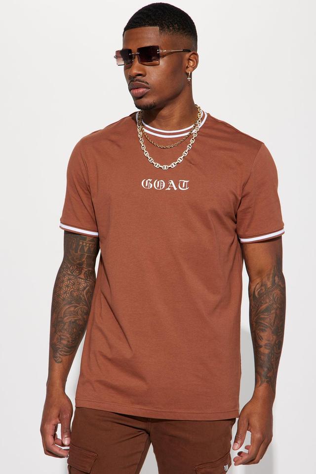 GOAT Old English Short Sleeve Tee - Brown Product Image