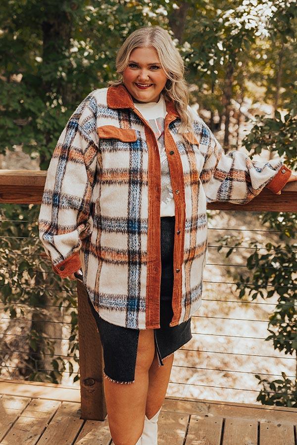 Brown Sugar Smiles Plaid Jacket Curves Product Image