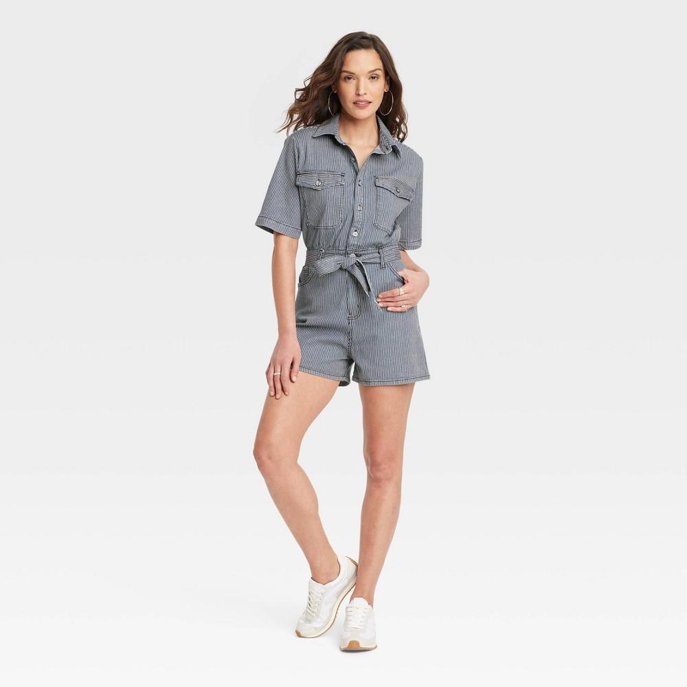 Womens Short Sleeve Denim Jumpsuit - Universal Thread Product Image