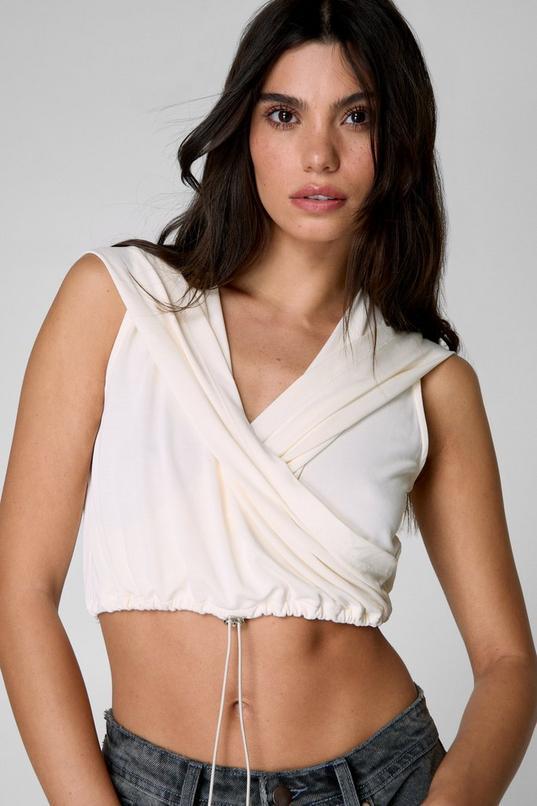 Ruched V Neck Cropped Top product image