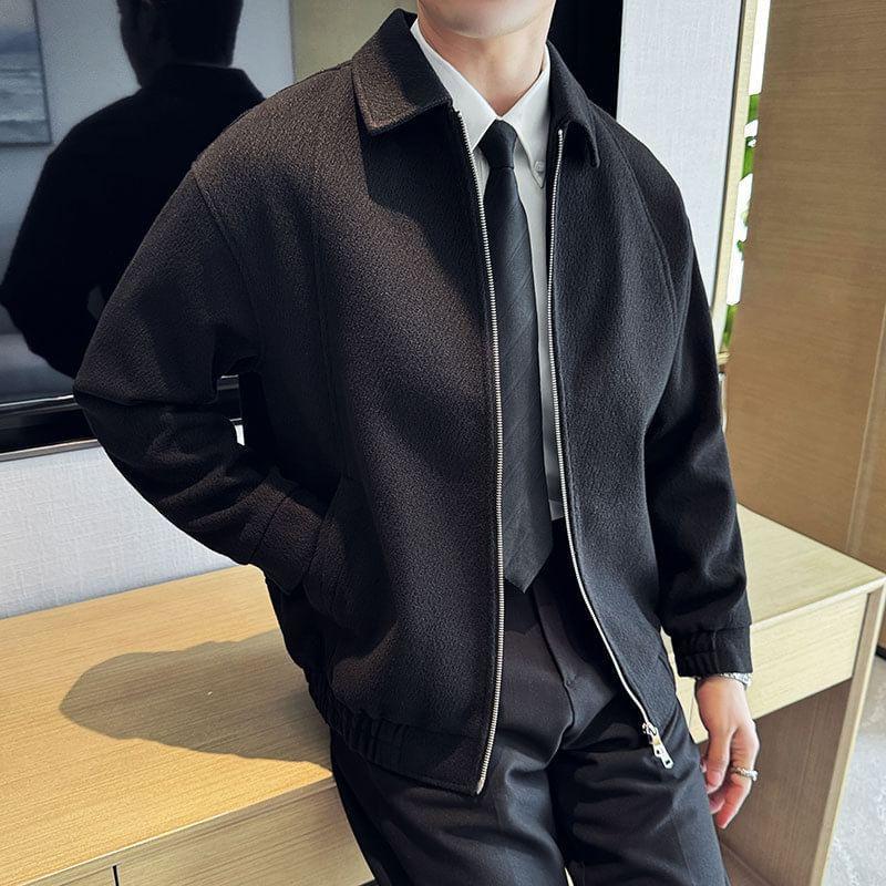 Plain Zip Shirt Jacket Product Image