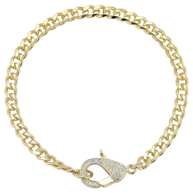 Sunkissed Sterling Cubic Zirconia Lobster Clasp Bracelet, Womens Gold Tone Product Image