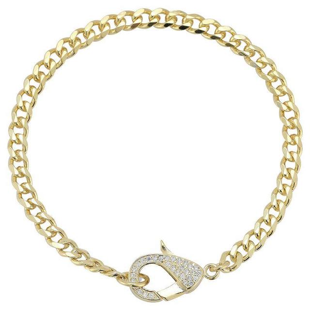 Sunkissed Sterling Cubic Zirconia Lobster Clasp Bracelet, Womens Gold Tone Product Image