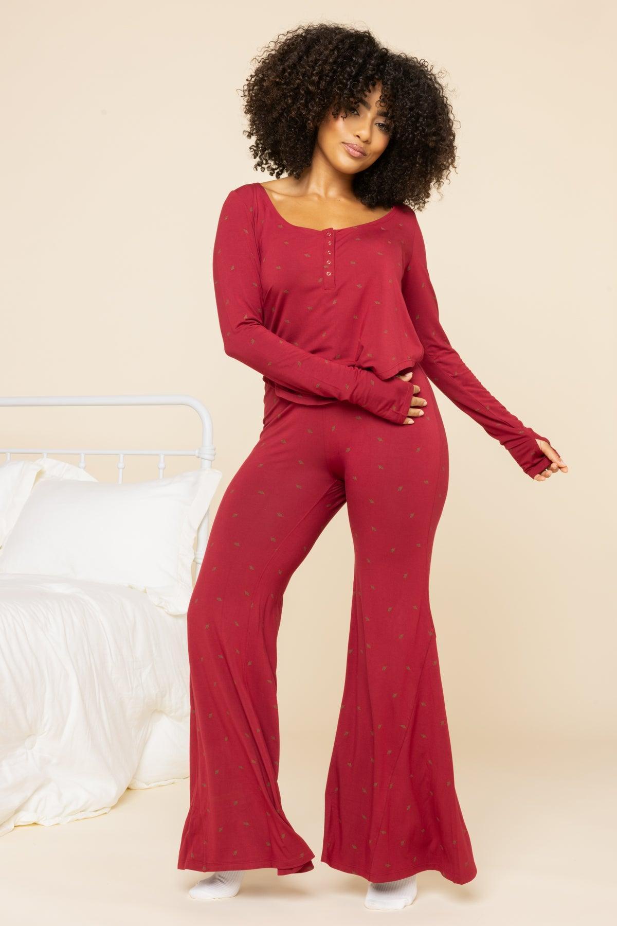 Deep Sleep Bell Bottoms - Cranberry Product Image