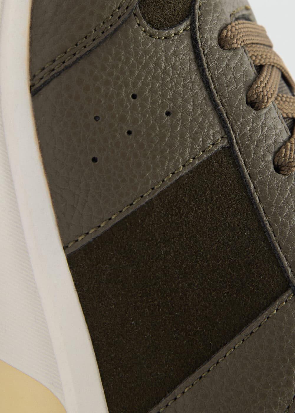 Mango Mens Leather Mixed Sneakers Product Image