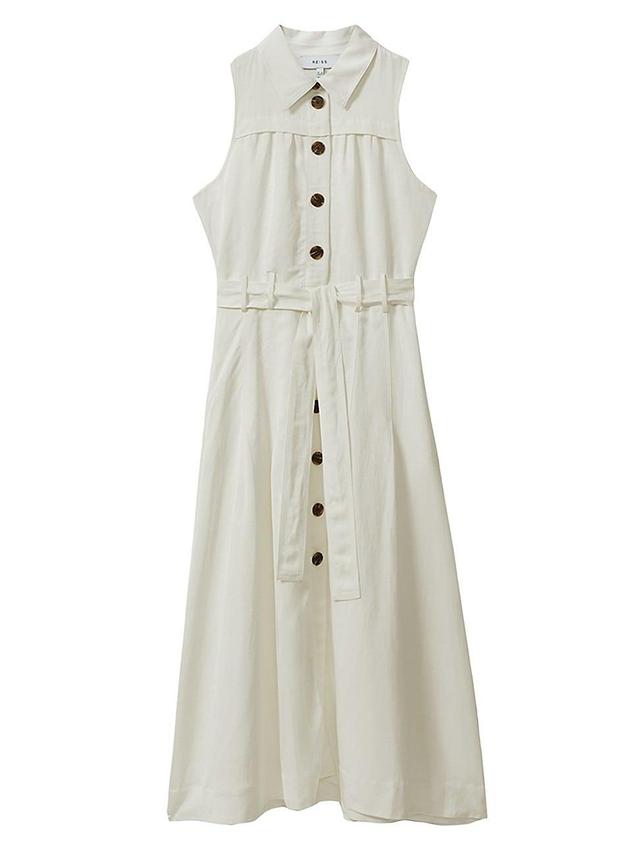 Womens Heidi Linen-Blend Sleeveless Shirtdress Product Image