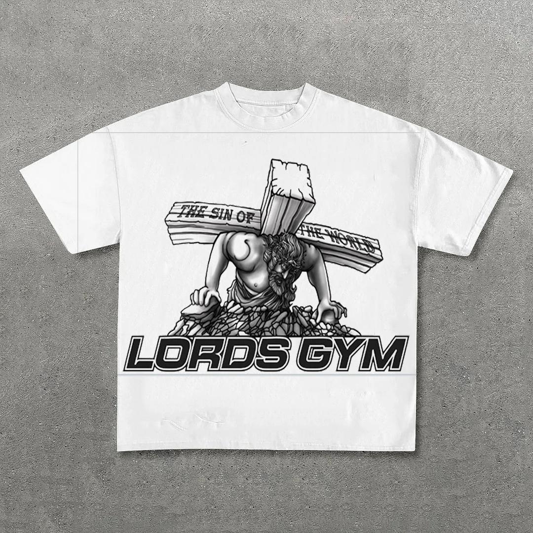 Vintage Jesus Lord's Gym Graphic Short Sleeve T-Shirt Product Image