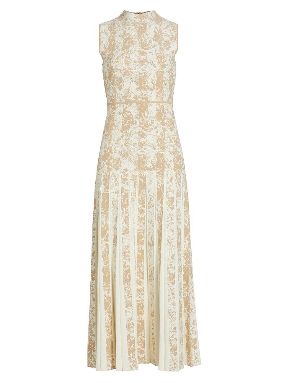 Womens Knitted Jacquard Midi-Dress Product Image