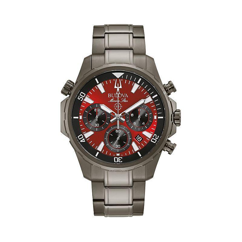 Bulova Marine Star Mens Gray Stainless Steel Bracelet Watch 98b350, One Size Product Image