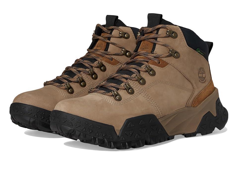 Timberland Motion Scramble Mid Lace Up Waterproof (Medium Beige Nubuck) Men's Climbing Shoes Product Image