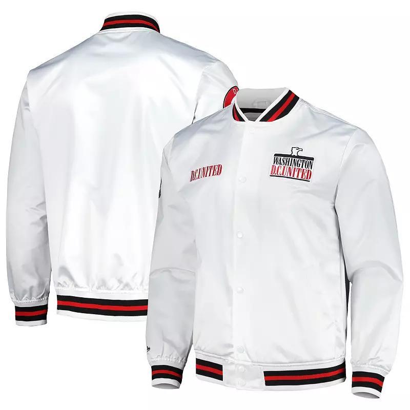 Mens Mitchell & Ness White D.C. United City Full-Snap Satin Jacket Product Image