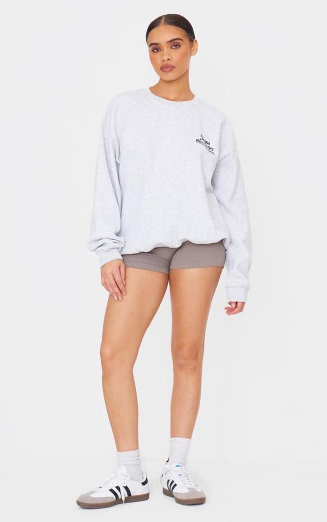 Ash Grey Yoga Oversized Long Sleeve Sweatshirt Product Image