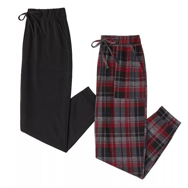 Mens Cuddl Duds 2-Pack French Terry Cuffed Bottom Pajama Pants Set Product Image