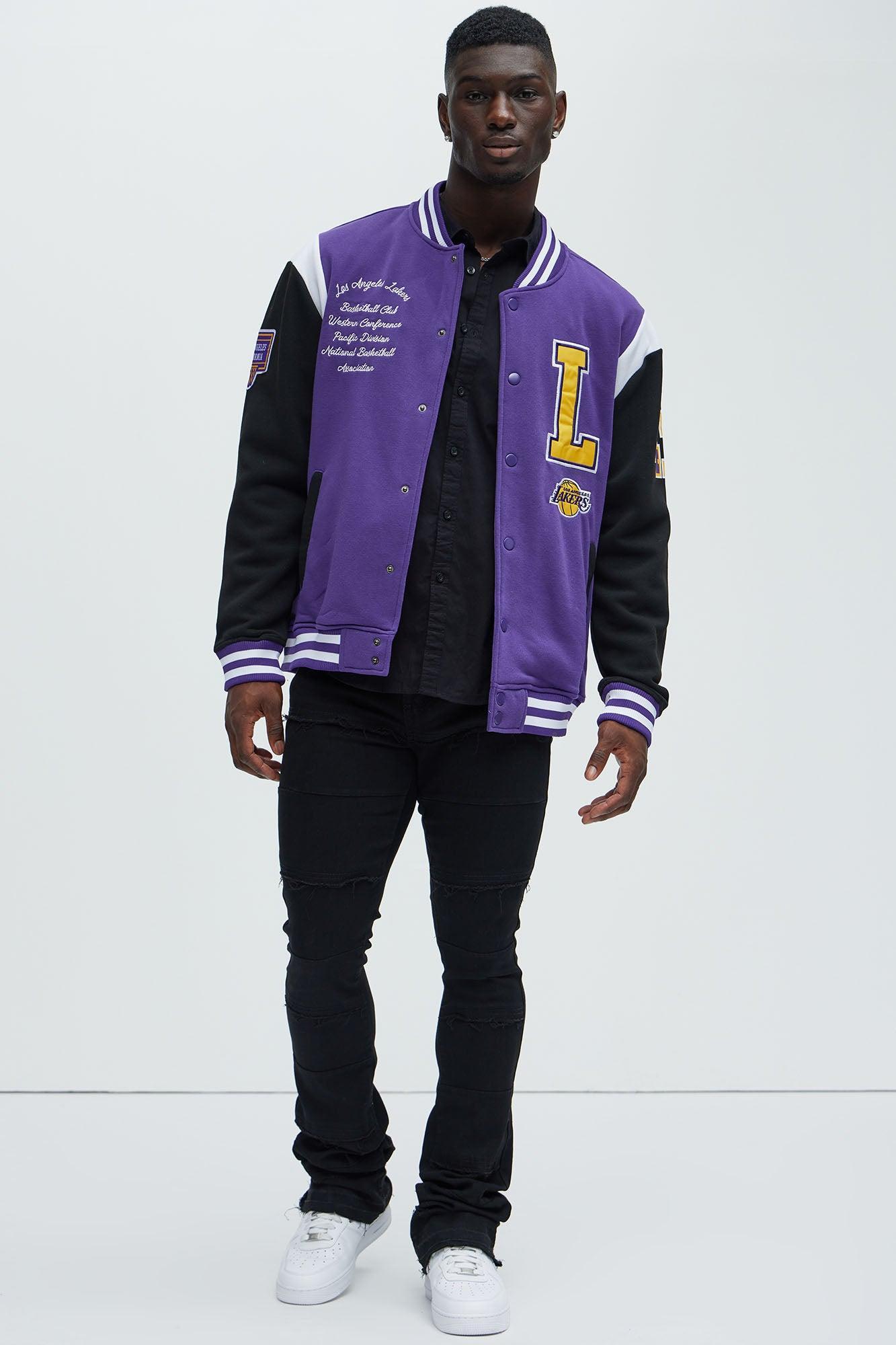 Lakers Fleece Varsity Jacket - Purple Product Image