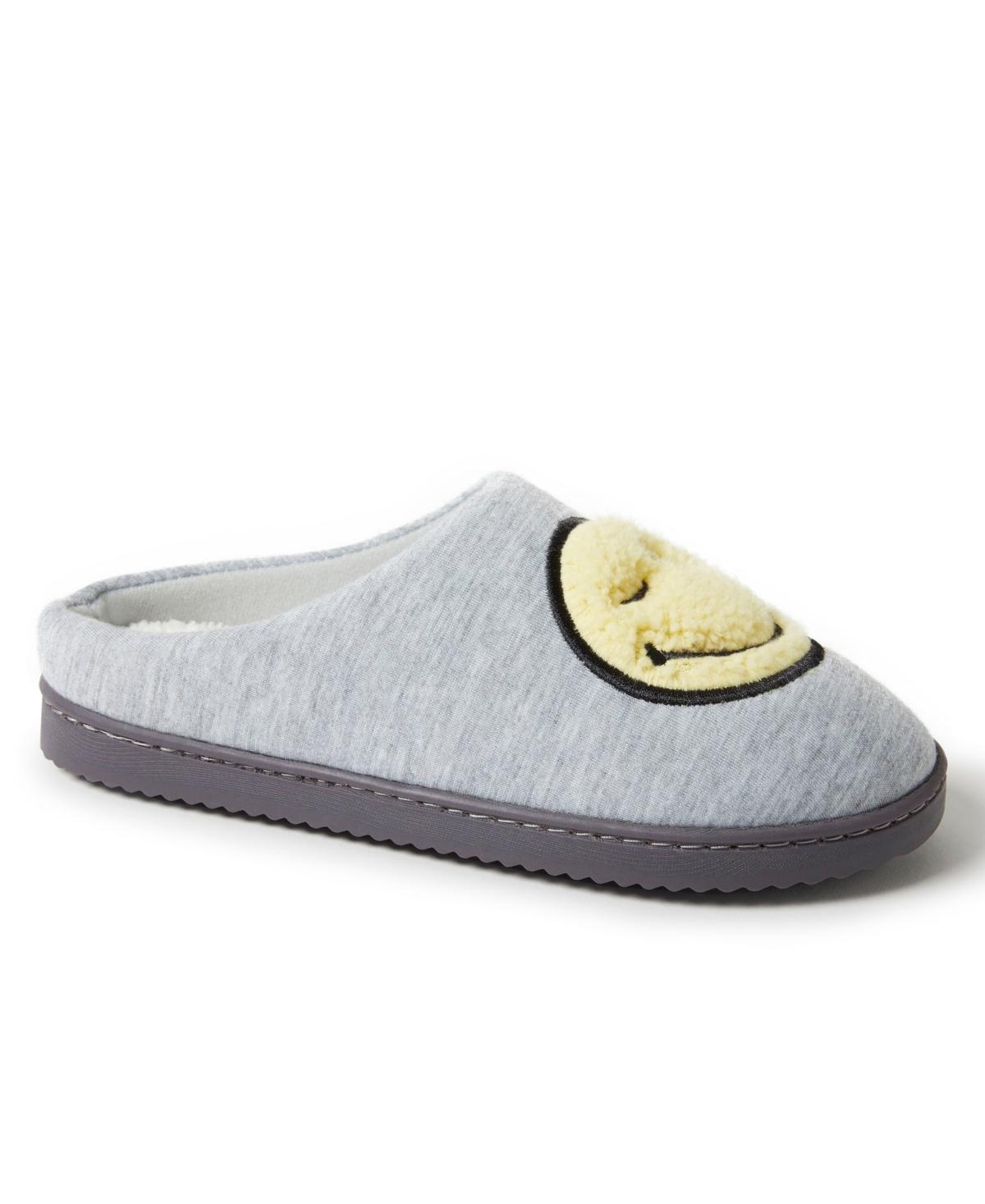 Dearfoams Smile Icon Womens Slippers Light Grey Gray Product Image