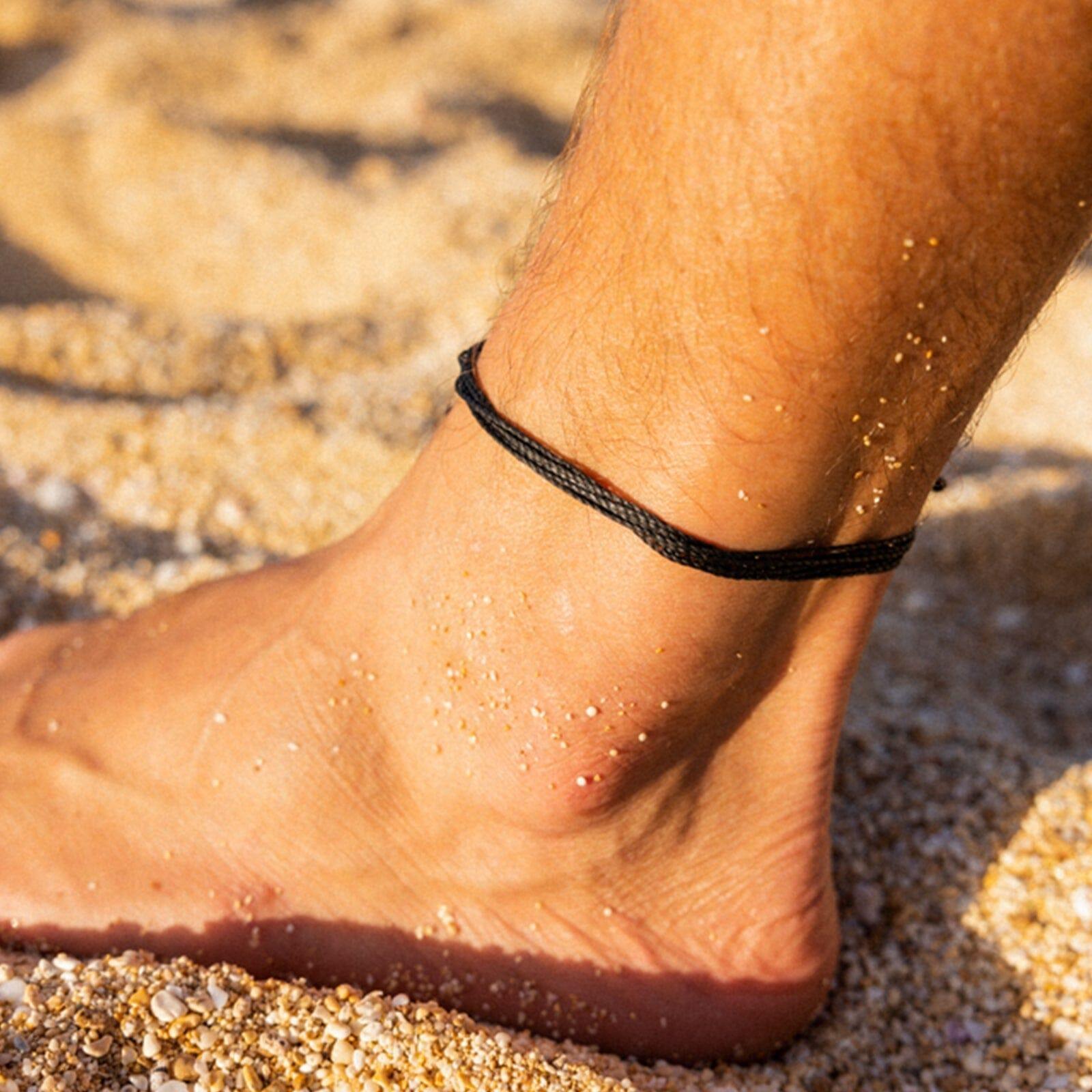 Men's Mixed Seed Bead Stretch Anklet Product Image