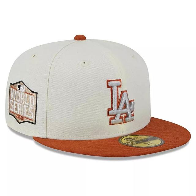 Mens New Era Cream/Orange Los Angeles Dodgers 59FIFTY Fitted Hat Product Image