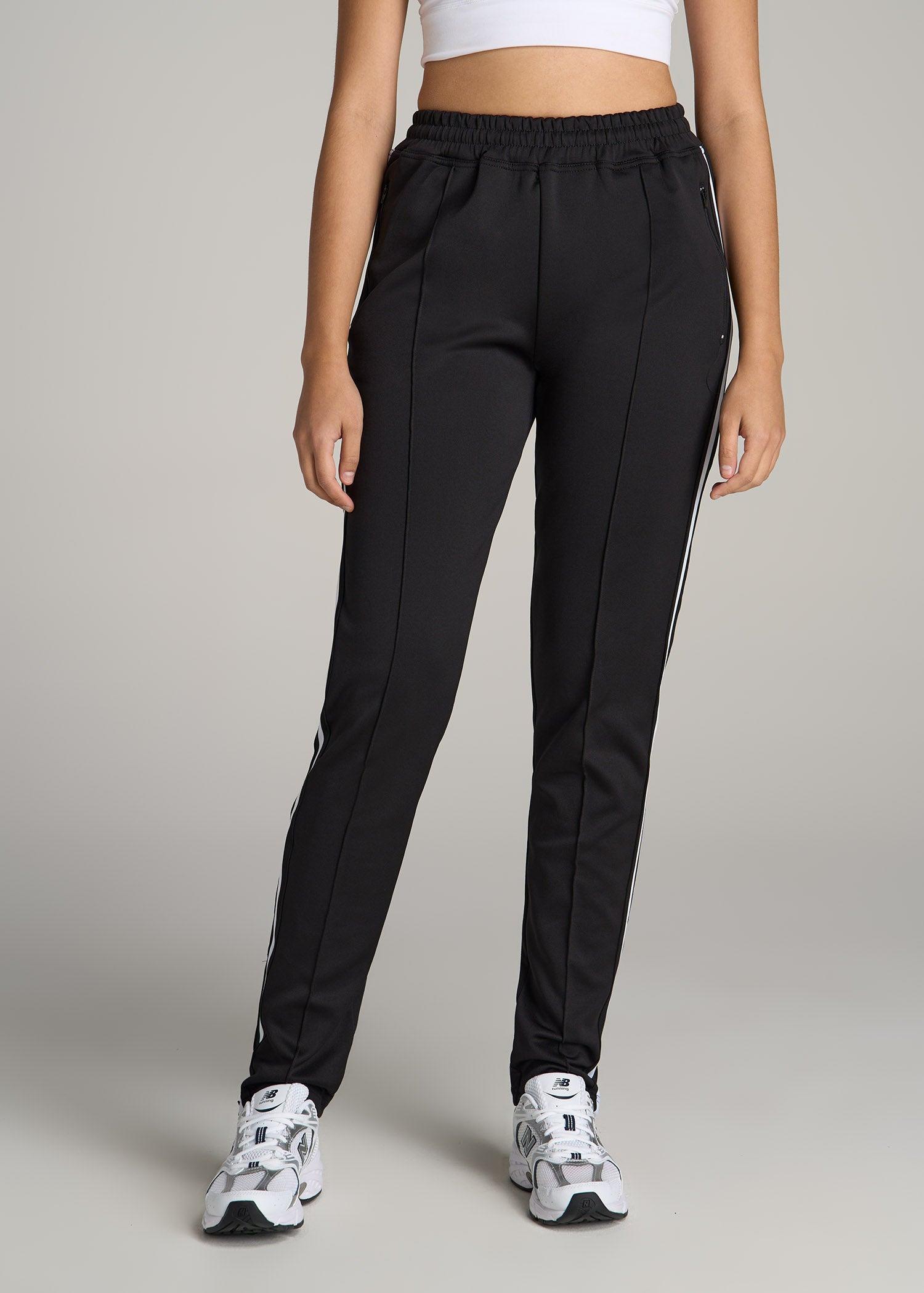 Women's Tall Athletic Stripe Pants in Black & White Female Product Image