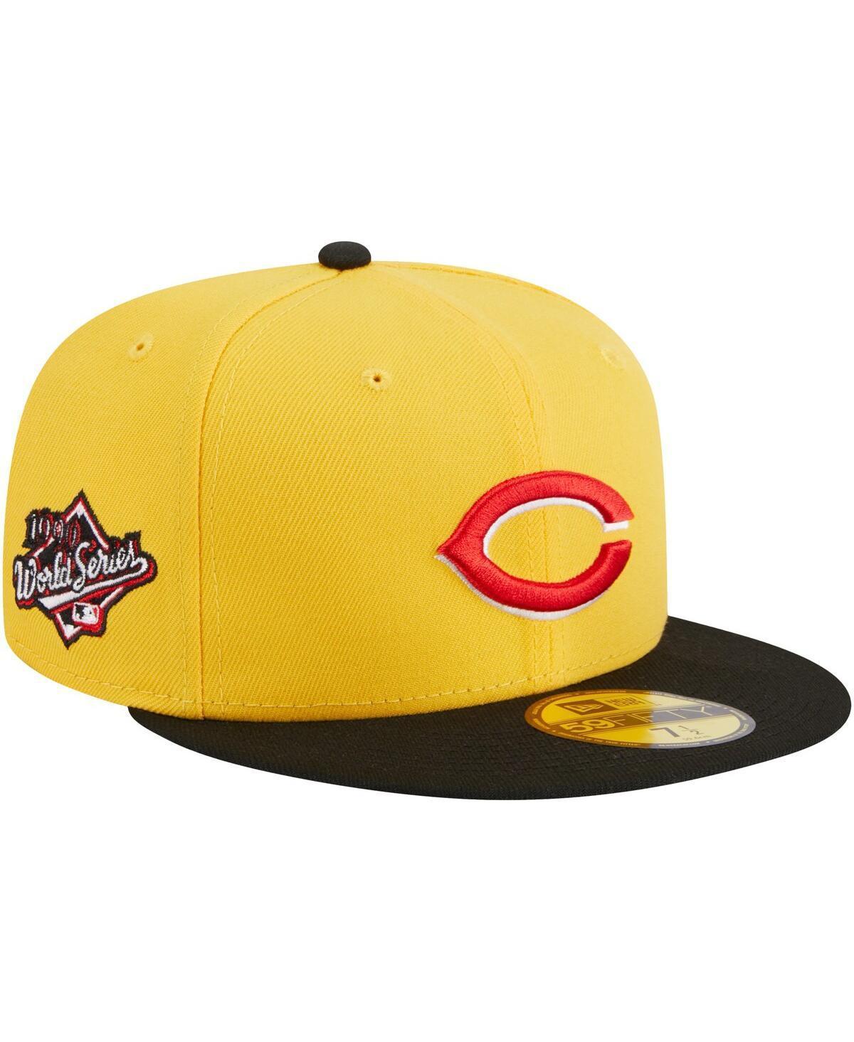 Mens New Era Yellow/Black Cincinnati Reds Grilled 59FIFTY Fitted Hat Product Image