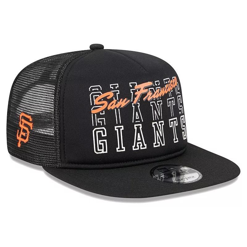 Mens New Era Black San Francisco Giants Street Team A-Frame Trucker 9FIFTY Snapback Hat Product Image