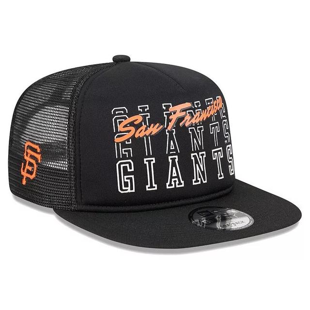 Mens New Era Black San Francisco Giants Street Team A-Frame Trucker 9FIFTY Snapback Hat Product Image