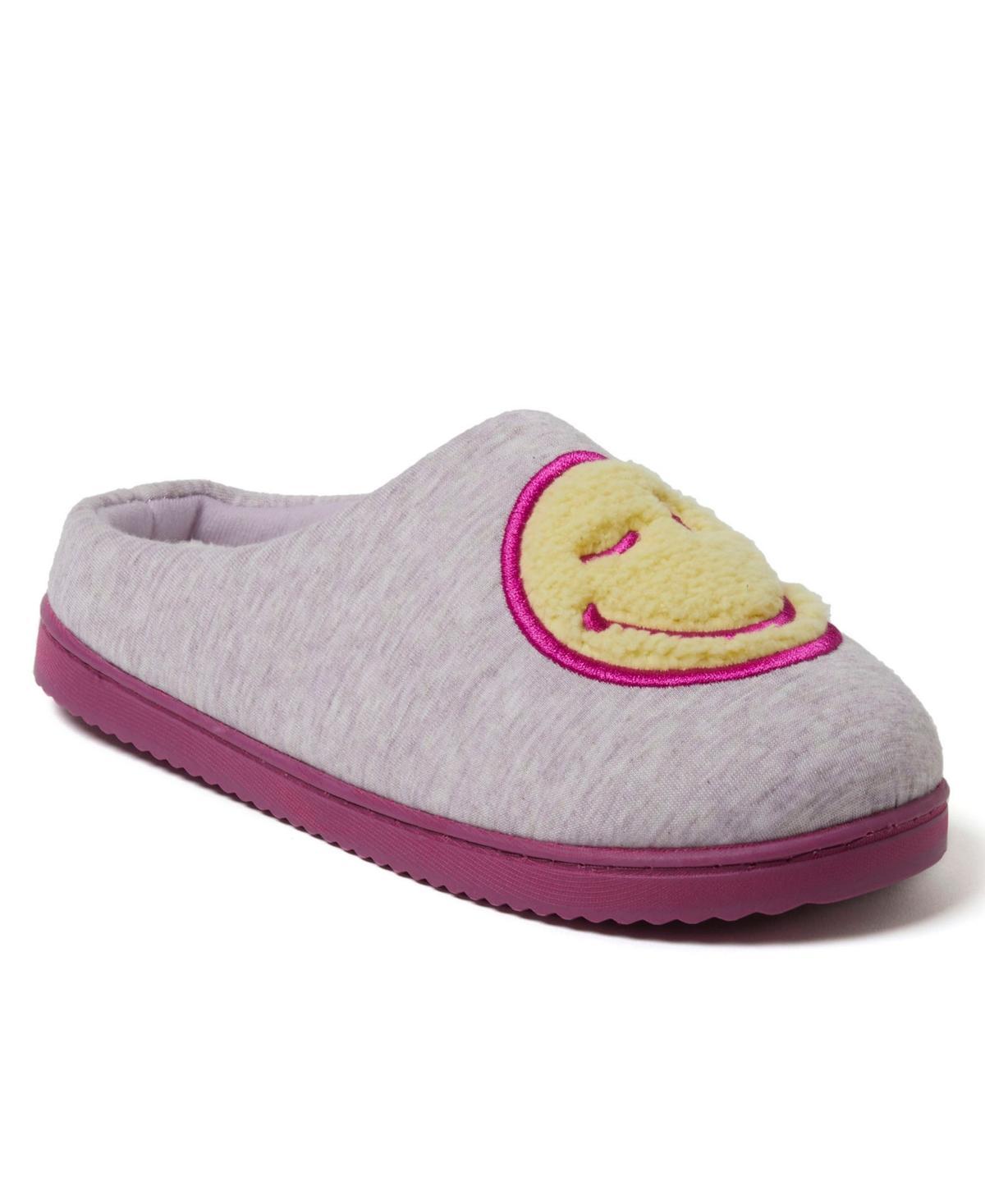 Dearfoams Smile Icon Womens Slippers Light Grey Gray Product Image