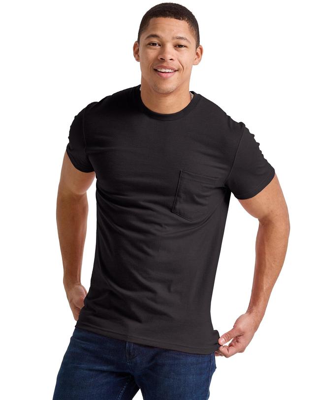 Hanes Originals Mens Tri-Blend Pocket T-Shirt Black S Product Image