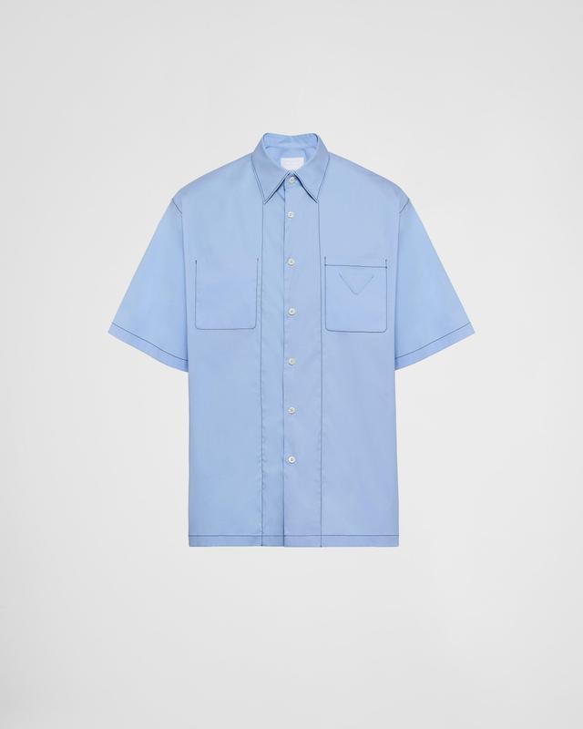 Short-sleeved stretch cotton shirt Product Image