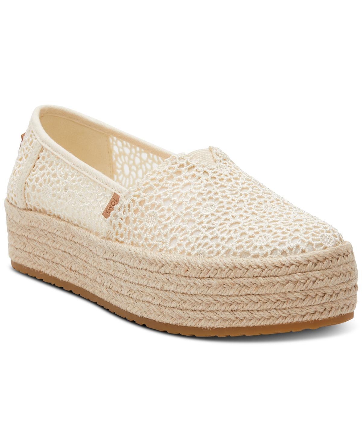 Toms Womens Valencia Canvas Platform Espadrilles Womens Shoes Product Image