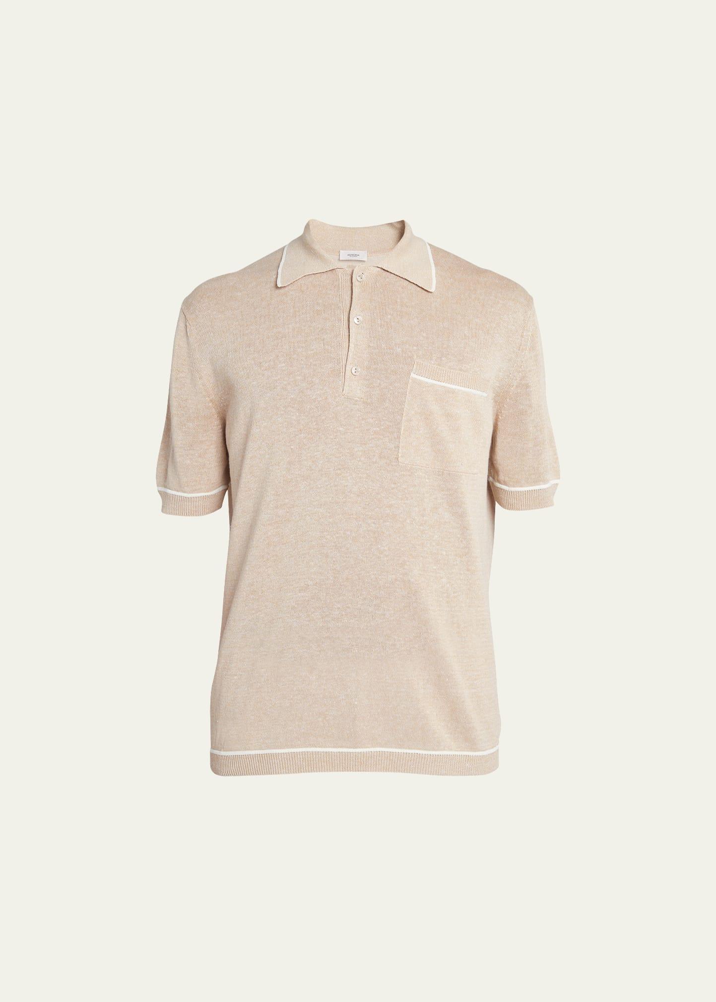 Mens Linen-Silk Jersey Polo Shirt Product Image