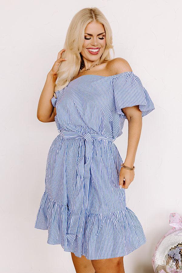 Simply Supreme Stripe Dress In White Curves Product Image