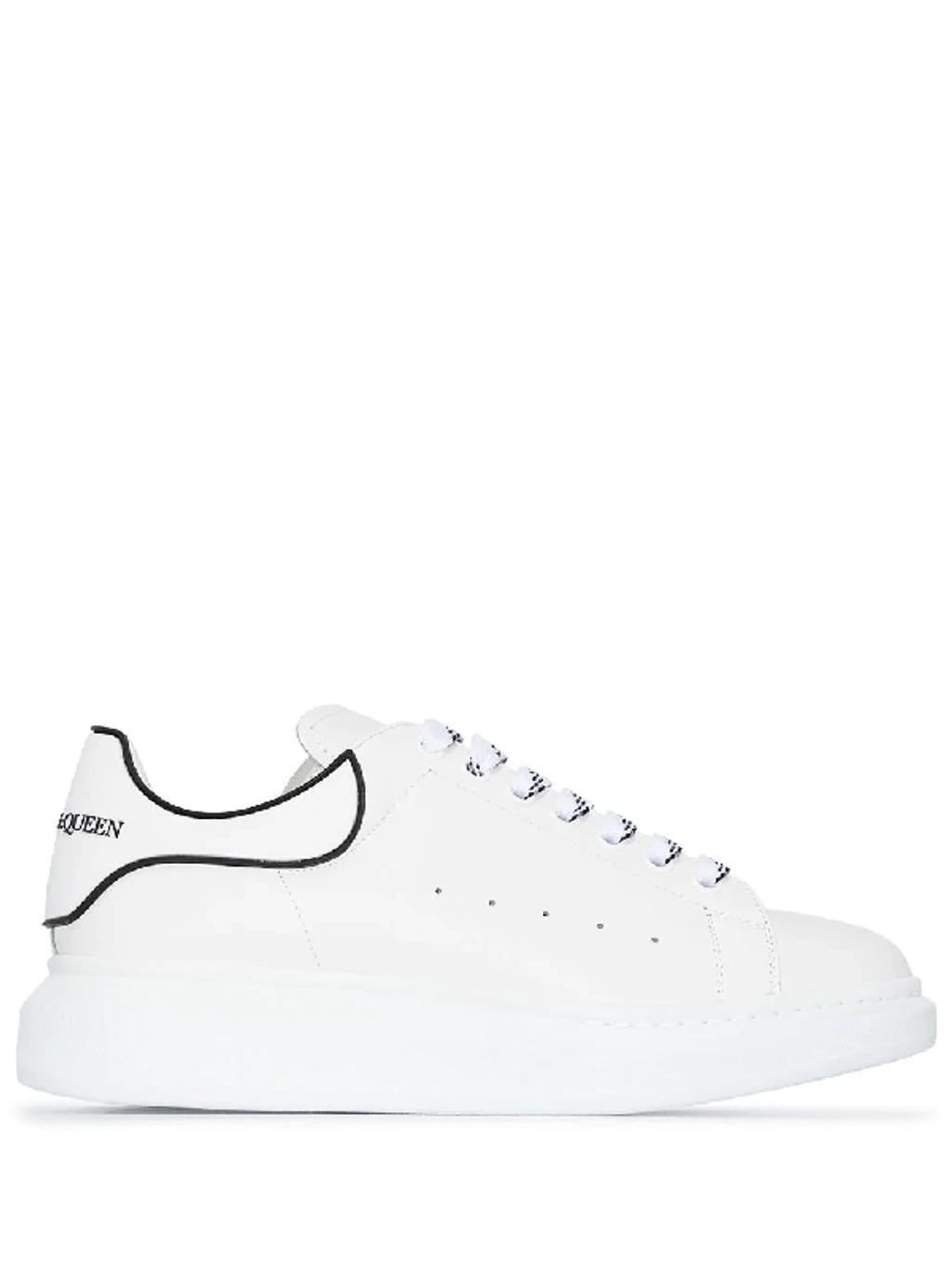 Oversized Raised-sole Leather Trainers In White Product Image