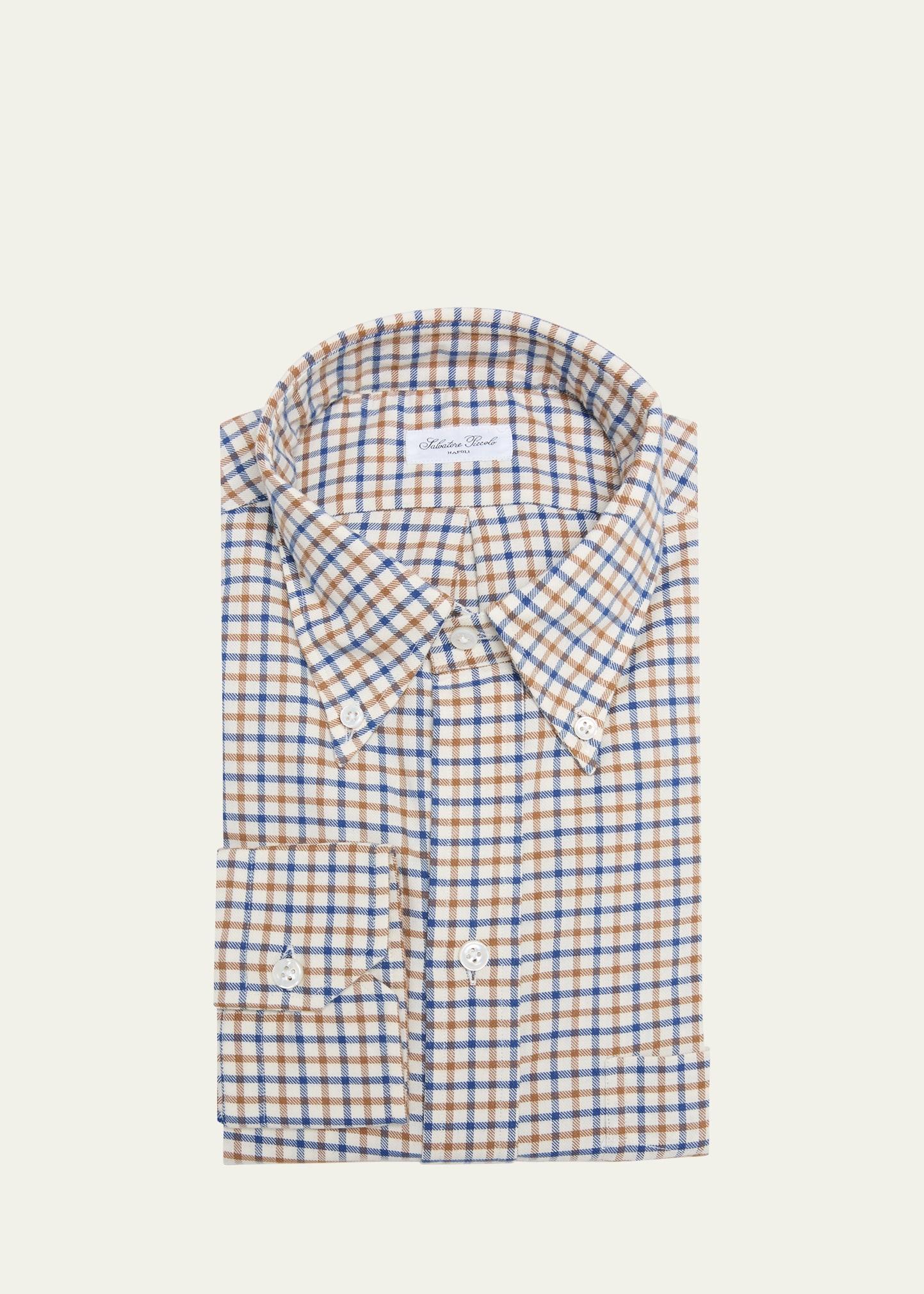 Mens Cotton Check Casual Button Down Shirt Product Image