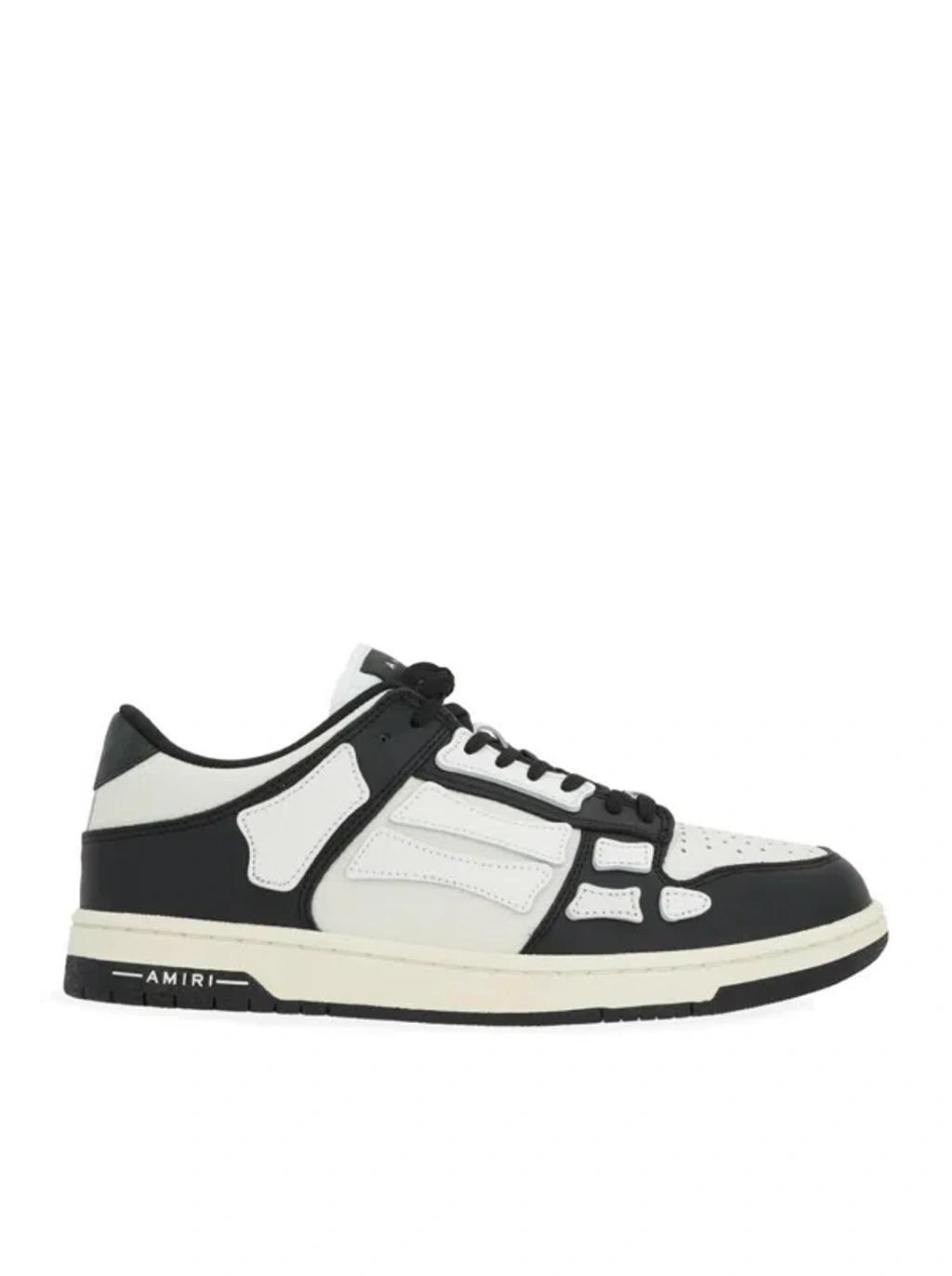 Skel Low Top Leather Sneakers In Black White Product Image