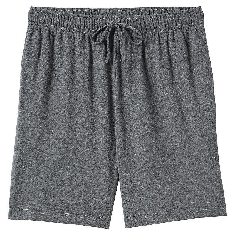 Big & Tall Lands End Knit Jersey Pajama Shorts, Mens Grey Product Image