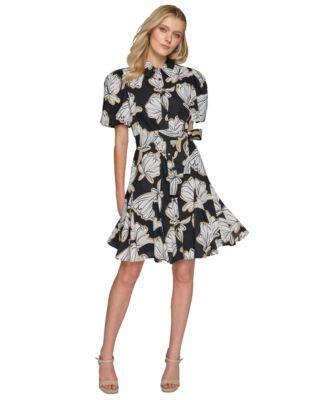 Women's Printed Cotton Shirtdress Product Image