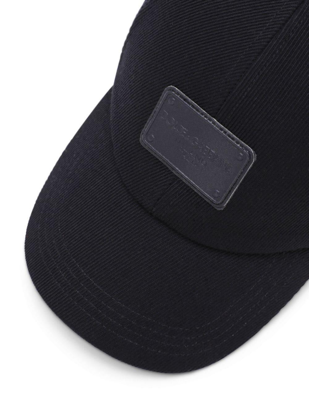 Logo-plaque Cotton Baseball Cap In Blue Product Image