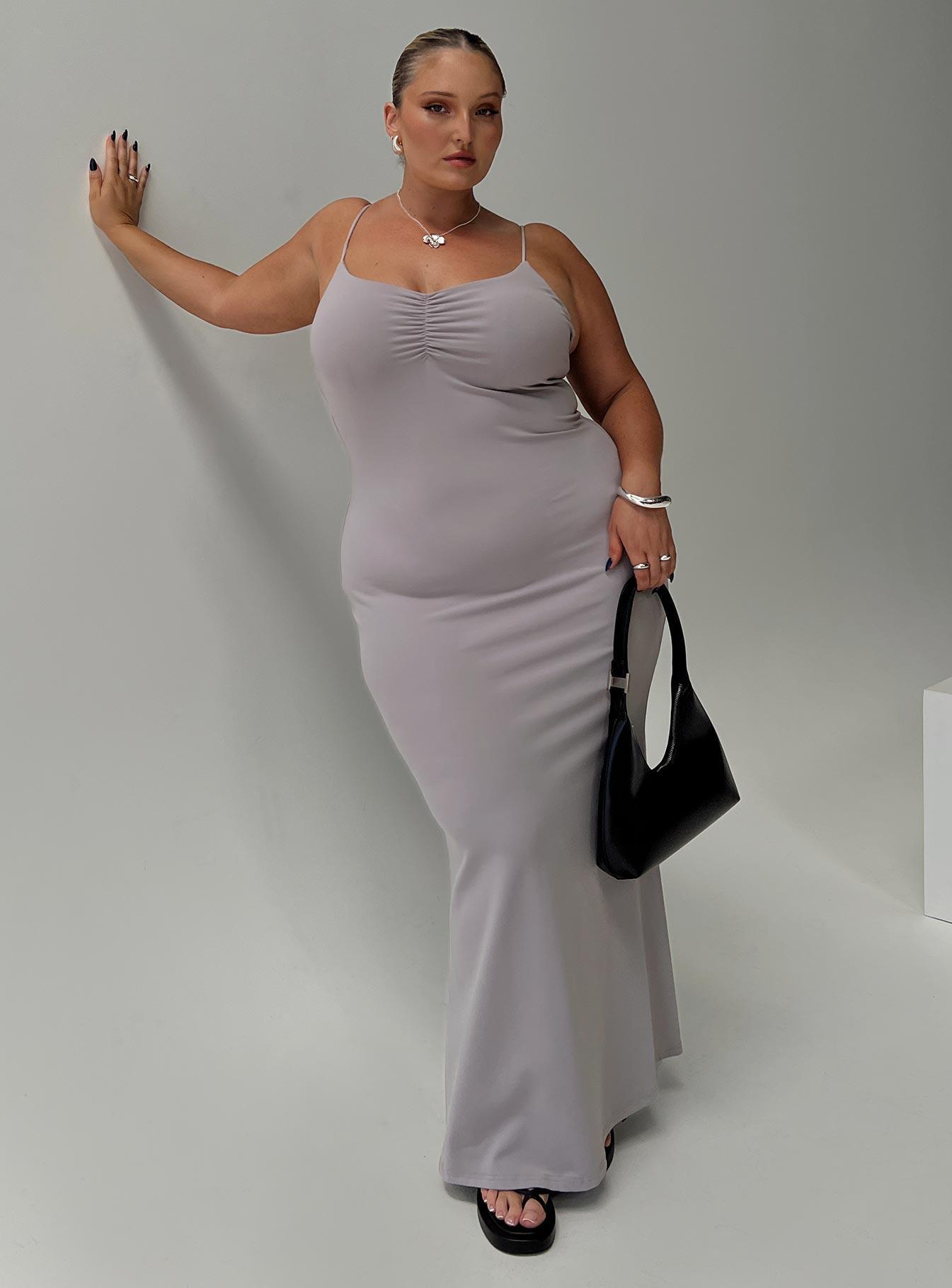 Arabellia Maxi Dress Grey Curve Product Image