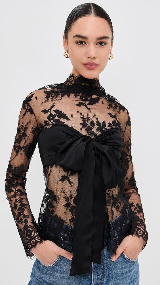 Zimmermann Illustration Lace Bow Bodice Top | Shopbop Product Image