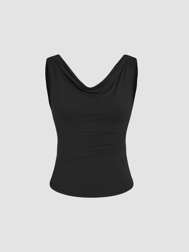 Solid Cowl Neck Tank Top Product Image