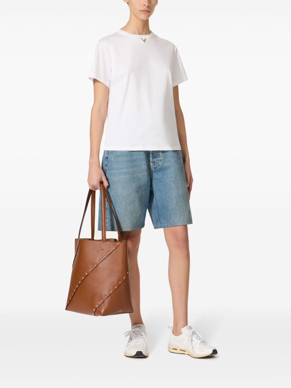 VALENTINO Vgold Cotton T-shirt In White Product Image