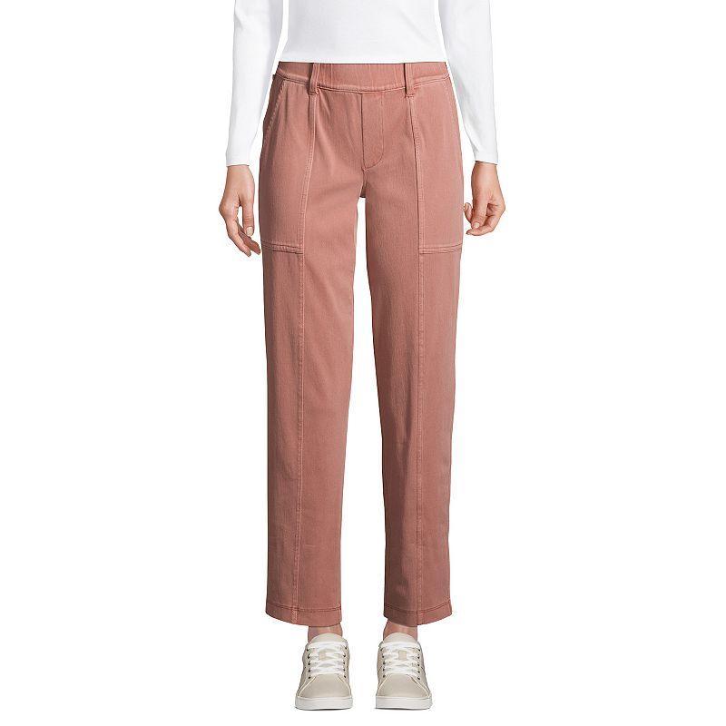 Womens Lands End Starfish Pull-On Utility Ankle Pants Washed Pink Quartz Product Image