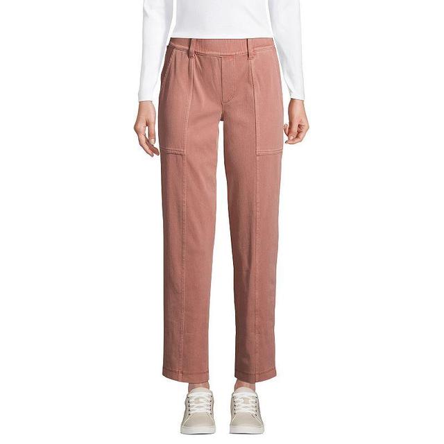 Womens Lands End Starfish Pull-On Utility Ankle Pants Washed Pink Quartz Product Image